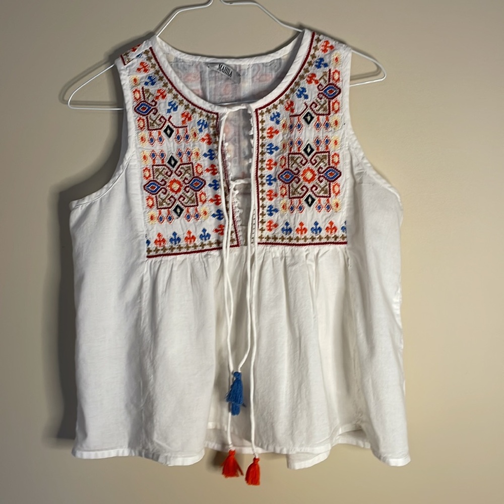 Colorful Embroidered Tank